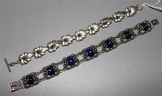 Two Danish sterling silver bracelets by Nils E. From.